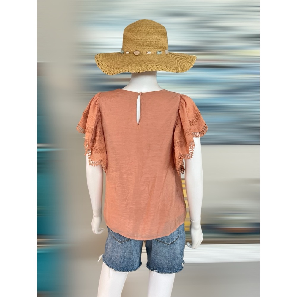 ANTWELTH Pretty detailed flutter sleeve top S M L - Picture 5 of 6
